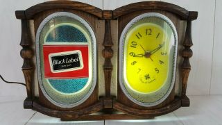 Vintage Carling Black Label Beer Lighted Cash Register Clock Sign