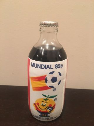 Coca Cola Full Bottle Mundial 82 World Cup Fifa Soccer Mascot Crown Cap 33cl