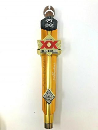 Dos Equis Ambar Xx College Football Beer Tap Handle 15.  5 "