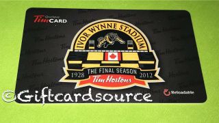 Tim Hortons Gift Card Ivor Wynne Stadium Canada 2012 No Value 6081 Rare Fd30672
