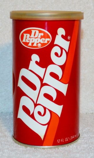 VINTAGE DR PEPPER T SHIRT IN A SODA CAN BANK PROMOTIONAL PRIZE NEVER OPENED 2