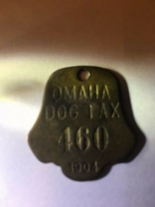 1904 Omaha Unusual Dog Tax Tag,  460 Brass Looks To Be The Shape Of A Bell