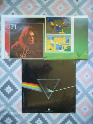 Pink Floyd Harvest ' 73 LP Dark Side Of The Moon.  Posters/stickers/hype cover 2