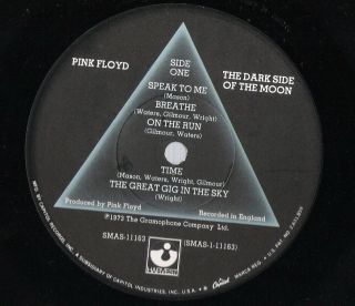 Pink Floyd Harvest ' 73 LP Dark Side Of The Moon.  Posters/stickers/hype cover 3