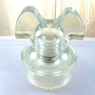 Vintage Hemingray - 60 Mickey Mouse Ears 0 - 4: Clear Glass Insulator Usa 8
