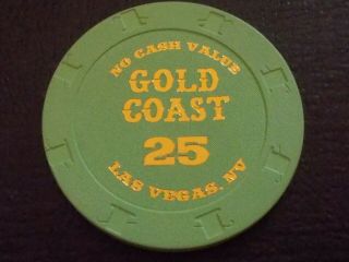 Gold Coast Hotel Casino $0.  25 (25¢) Ncv Hotel Casino Gaming Chip Las Vegas,  Nv