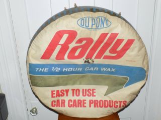 Vintage Dupont Rally Car Wax Blow Up Tire Store Display