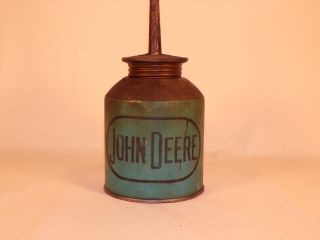 Antique Early 1900s John Deere Blue Oiler Can Tractor Gas Oil Rare
