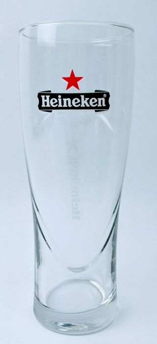 Heineken Beer Glass With Signature Logo 16oz Etched Bottom