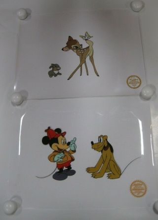 Disney Mickey Pluto & Bambi Serigraph Cels Limited Edition
