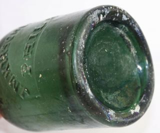 GREEN IRON PONTIL SQUAT SODA J.  M.  KIRSCHENMANN PHILADELPHIA DYOTTVILLE GLASS 4