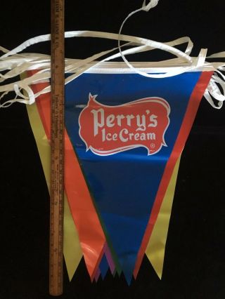 Vintage Perrys Ice Cream Banner Spanning 24 Feet,  12 Banners