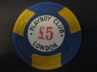 PLAYBOY LONDON CLUB CASINO LONDON ENGLAND 5 POUND CASINO CHIP 2