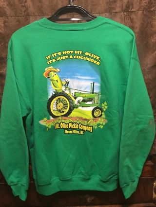 Mt Olive Pickle Co Nc Mens Large John Dill Tractor Deere Sweatshirt Mount