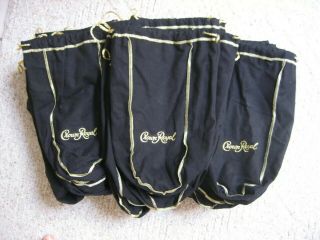(30) Crown Royal 1.  75l Large Black Drawstring Bags