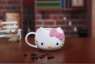 Cute Hello Kitty Ceramic Cup Tea Milk Coffee Mug Pink Bowknot Lovely Girl Gift