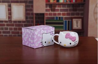 Cute Hello Kitty Ceramic Cup Tea Milk Coffee Mug Pink Bowknot Lovely Girl Gift 3