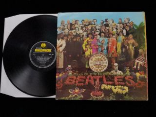 The Beatles Sgt.  Peppers Lp Uk 1st Press Wide Spine Parlophone Mono Pmc 7027 Ex