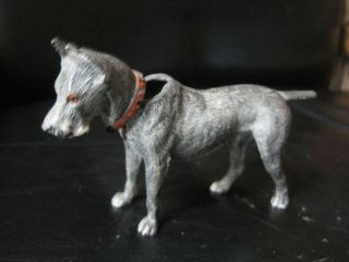 Antique Bobble Head Nodder Metal Great Dane,  German Shepherd Dog Gray,  White