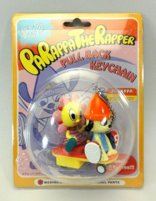 Parappa The Rapper & Sunny Pull Back Car Key Chain Sony Japan