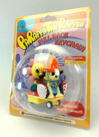 PARAPPA THE RAPPER & SUNNY Pull Back Car Key Chain SONY JAPAN 2
