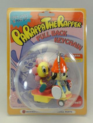 PARAPPA THE RAPPER & SUNNY Pull Back Car Key Chain SONY JAPAN 4