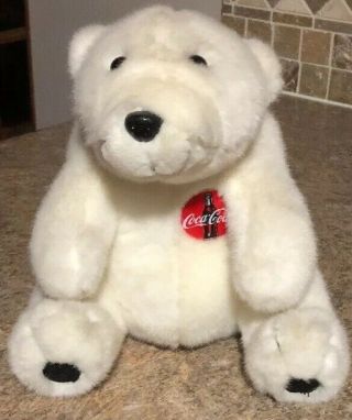 Coca Cola White Polar Bear 12 " Plush 1996