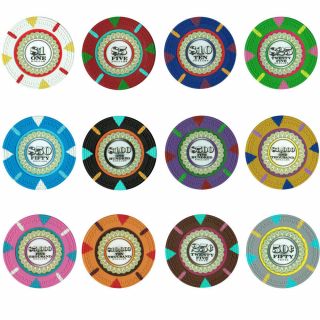 Claysmith The 13.  5 Gram Clay Poker Chips Sample Set Pack All 12 Chips