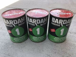 Nos Vintage Bardahl 16 Oz Oil Can Full Total 3 Cans