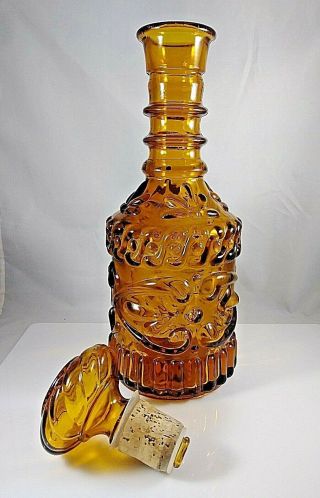 Vintage Jim Beam AMBER Decanter Liquor Bottle w/Stopper KY DRB - 230 - 119 14 73 2