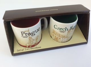 Starbucks Demitasse Mugs Set 2 Prague & Czech Republic Ships From Usa
