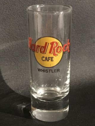 Hard Rock Cafe Whistler Closed Rare Black Letter Logo Shot Shooter Glass Double