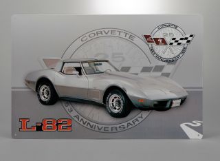 1978 Corvette C3 25th Anniversary Car Tin Metal Wall Sign Gm Licensed 656902