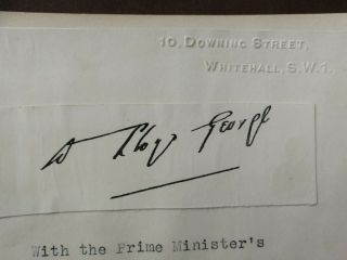 David Lloyd George - British Prime Minister - Politics - Autograph