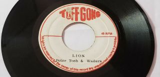 Rare - Peter Tosh &the Wailers - Lion /reggae 45 " On Tuff Gong