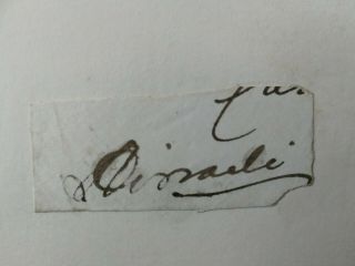 Benjamin Disraeli - British Prime Minister - Politics - Autograph