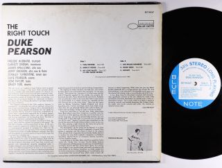 Duke Pearson - The Right Touch LP - Blue Note - BST 84267 Stereo RVG VG, 2