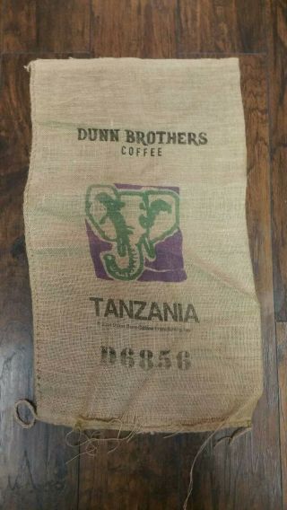 Tanzania Burlap Coffee Bag Dunn Bros Primitive Gunny Sack Rustic Coffee