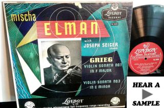 Mischa Elman Seiger Grieg Violin Sonata No 1 London Ll 1253 Lp Hear