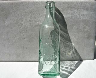 Ca 1910 Oakland California Handshake Pictorial " Alameda Soda Water " Bottle