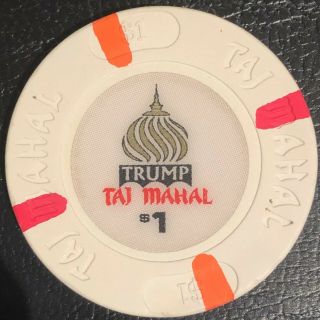 $1 Trump Taj Mahal Casino / Poker Chip Atlantic City,  Jersey Obsolete