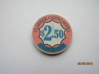 Vintage $2.  50 Chip From The Old Claridge Casino Atlantic City -