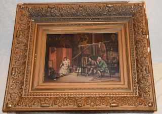 Antique Oil Painting On Canvas Antique Painting Sign By A.  Emile Framed