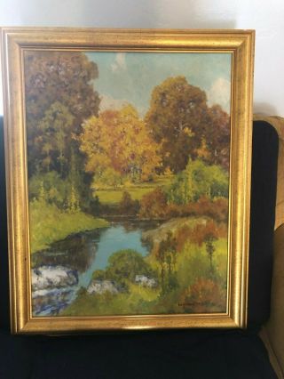 Peter Lanz Hohnstedt 28 X 20 " Pond " Oil Painting 1920 - 1940