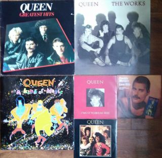 Queen,  Freddie Mercury Vinyl Lp 7 " Record Bundle Set