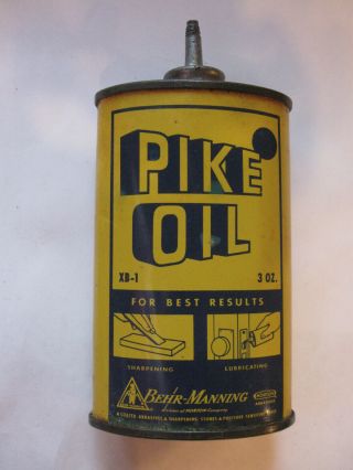 Vintage Pike Oil Handy Oil Can - Lead Top (very Good Shape) Rare