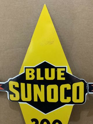 Sunoco Pump Plate Porcelain Sign Gas Oil Station Blue 200 2