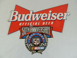 Budweiser 50th Nascar Anniversary Metal Sign