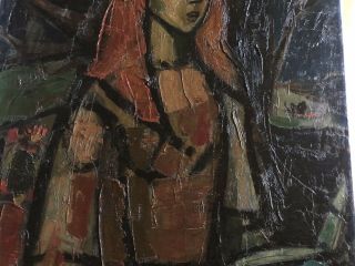 IRVING AMEN (1918 - 2011) Girl with Book IMPASTO OIL PAINTING LISTED SIGNED 4