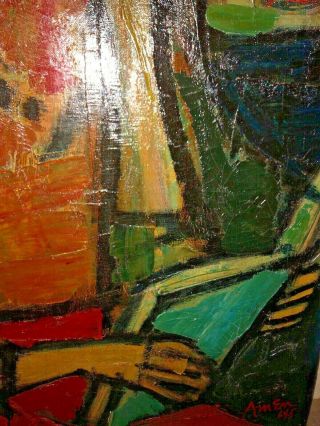 IRVING AMEN (1918 - 2011) Girl with Book IMPASTO OIL PAINTING LISTED SIGNED 8